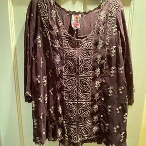 Johnny Was Ridden Blouse, Raisin Color, SizeMedium, NWT